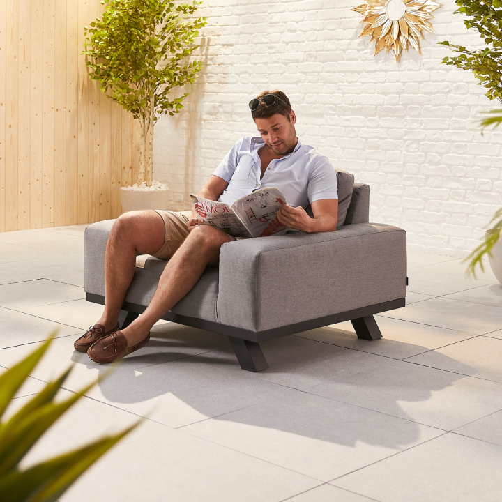 Tranquility All Weather Fabric Aluminium Lounging Armchair