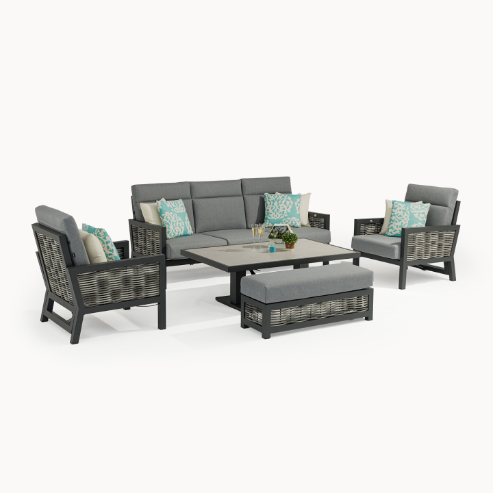 Antoinette 3 Seater Set with 2 Armchairs and Bench