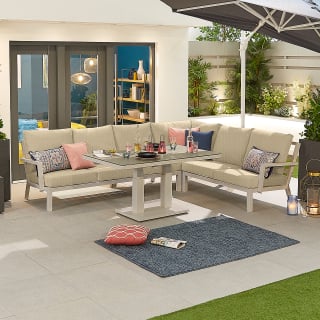 Vogue L-Shaped Corner Aluminium Lounge Dining Set