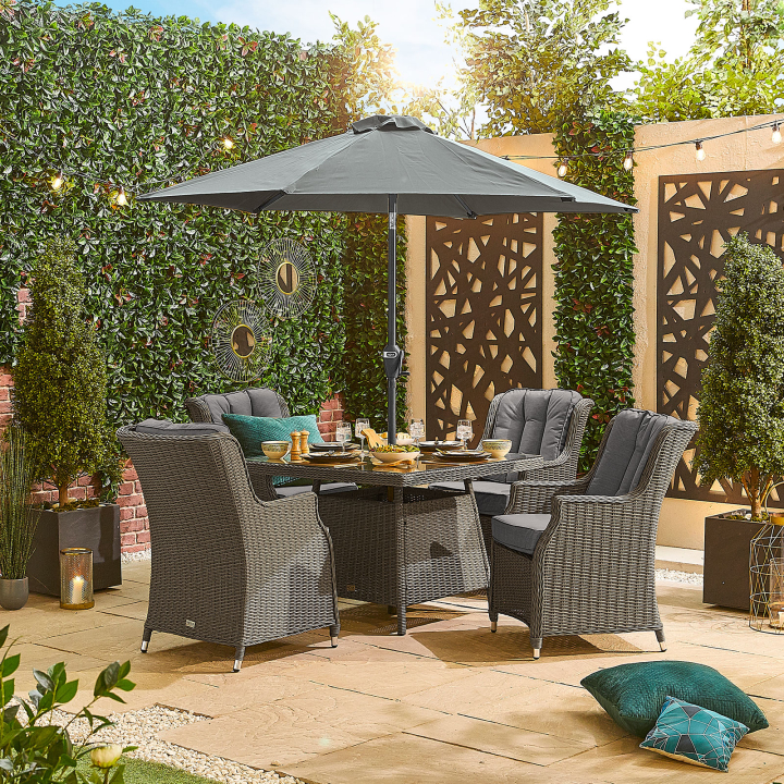 Thalia 4 Seat Rattan Dining Set