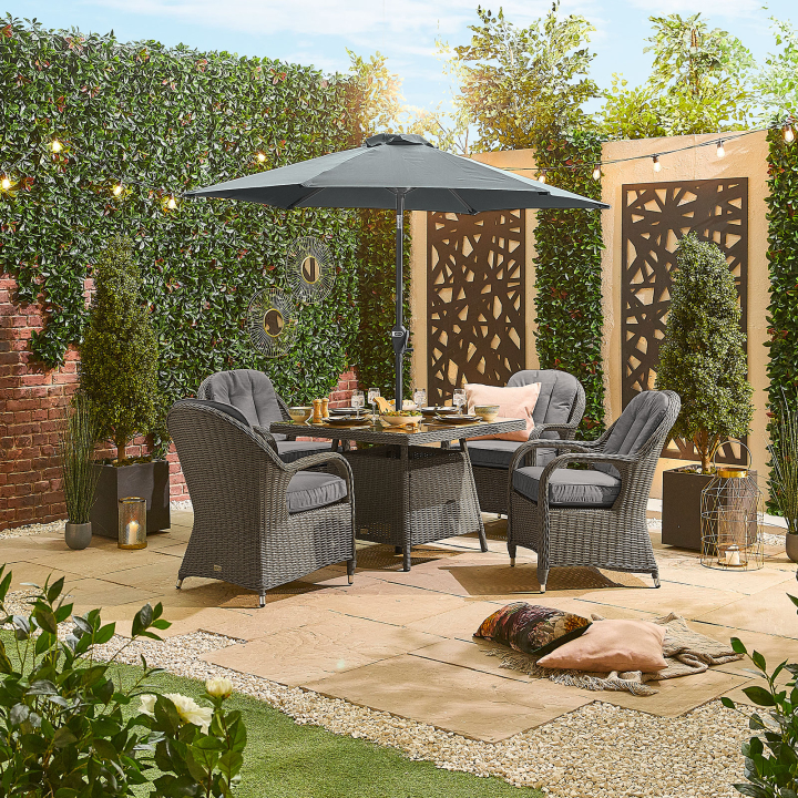 Leeanna 4 Seat Rattan Dining Set