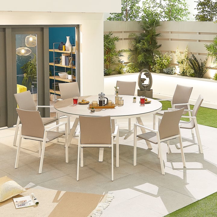 Roma 8 Seat Aluminium Dining Set
