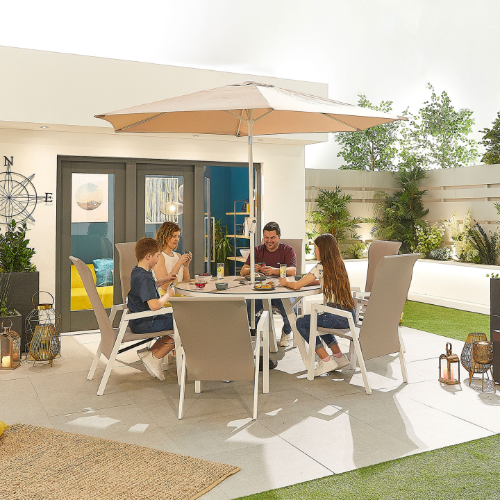 Venice 6 Seat Aluminium Dining Set