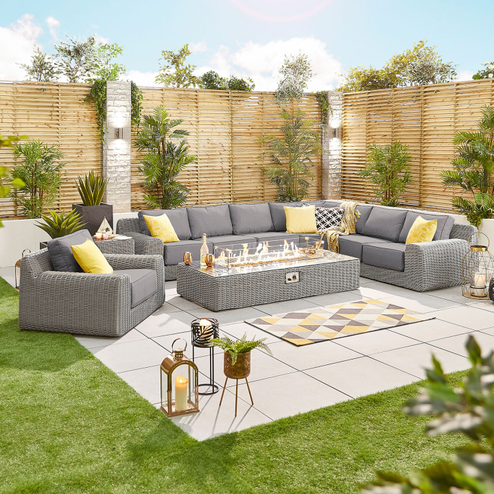 Luxor Rattan L-Shaped Curved Corner Sofa Lounging Set