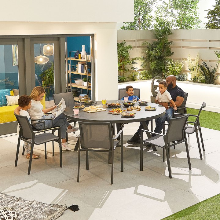 Milano 8 Seat Aluminium Dining Set