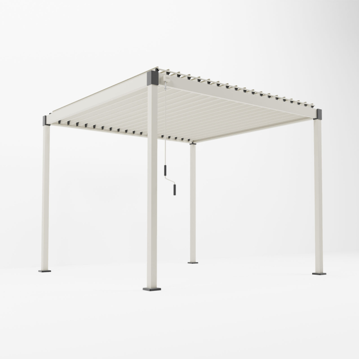 Shadow Metal Pergola in Pebble