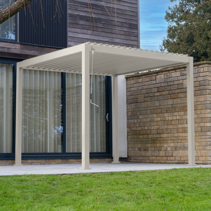 Legacy Aluminium Metal Pergola in Pebble