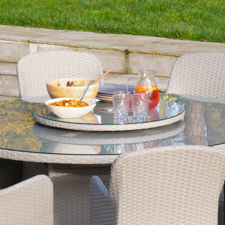 Moon Grey Rattan Lazy Susan