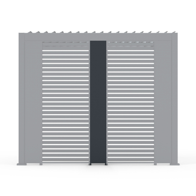 Titan Aluminium 3.0m Static Side Wall Combination - 3 Cavity Wall Panels and 2 Louvred Side Walls in Graphite Grey