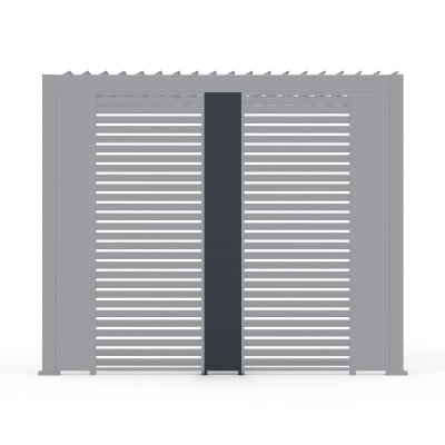 Titan Aluminium 3.0m Static Side Wall Combination - 3 Cavity Wall Panels and 2 Louvred Side Walls in Graphite Grey