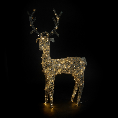 Extra Large Rattan LED Ralph & Deer Friends in Grey