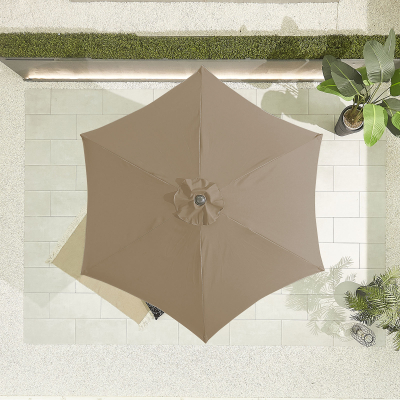 Antigua 2.7m Round Aluminium Traditional Parasol - Taupe Canopy and Grey Frame
