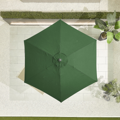 Antigua 3.0m Round Aluminium Traditional Parasol - Green Canopy and Grey Frame