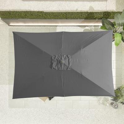 Antigua 3.0m x 2.0m Rectangular Aluminium Traditional Parasol - Grey Canopy and Grey Frame