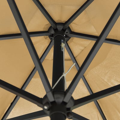 Antigua 2.7m Round Aluminium Traditional Parasol - Beige Canopy and Grey Frame