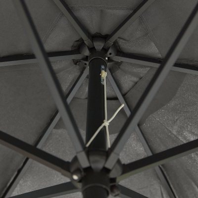 Antigua 2.7m Round Aluminium Traditional Parasol - Grey Canopy and Grey Frame