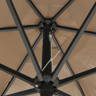 Antigua 2.7m Round Aluminium Traditional Parasol - Taupe Canopy and Grey Frame