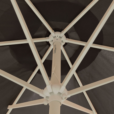 Antigua 3.0m x 2.0m Rectangular Aluminium Traditional Parasol - Grey Canopy and White Frame