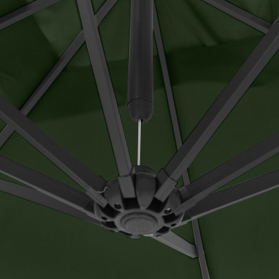 Barbados 3.0m Round Aluminium Cantilever Parasol - Green Canopy and Grey Frame