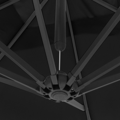 Barbados 3.0m x 2.0m Rectangular Aluminium Cantilever Parasol - Black Canopy and Grey Frame