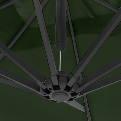Barbados 3.0m x 2.0m Rectangular Aluminium Cantilever Parasol - Green Canopy and Grey Frame
