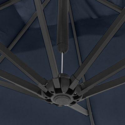 Barbados 3.0m x 2.0m Rectangular Aluminium Cantilever Parasol - Navy Canopy and Grey Frame