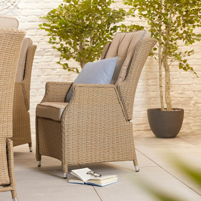 Carolina 6 Seat Rattan Dining Set - Oval Table in Willow