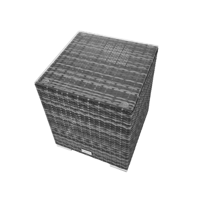 Chelsea Rattan Square Gas Bottle Cover Side Table in Grey Rattan