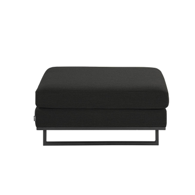 Eden All Weather Fabric Aluminium Lounging Footstool in Charcoal Grey