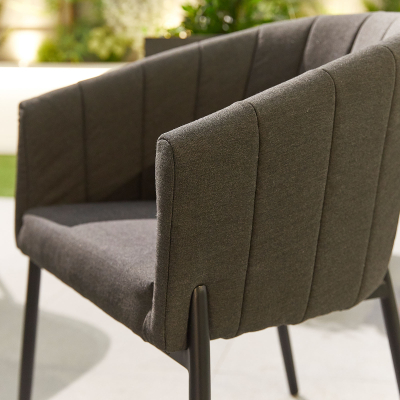 Edge All Weather Fabric Dining Chair - Set of 2 in Charcoal Grey