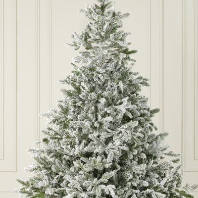 Englemanns Spruce Green Flocked Christmas Tree - 5ft / 150cm