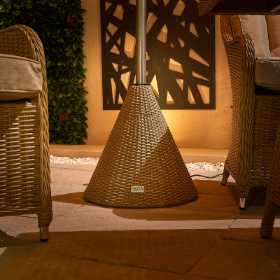 Free Standing Rattan Electric Patio Heater in Willow