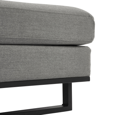 Eden All Weather Fabric Aluminium Lounging Footstool in Ash Grey