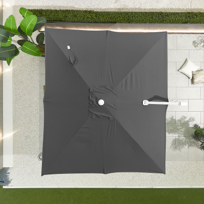 Genesis 3.0m x 2.5m Rectangular Aluminium Cantilever Parasol - Grey Canopy and White Frame