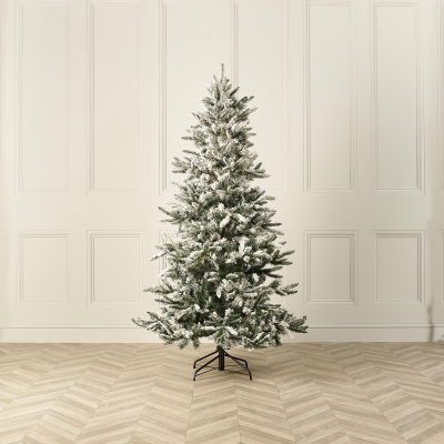 Lowland Fir Green Flocked Christmas Tree - 10ft / 300cm