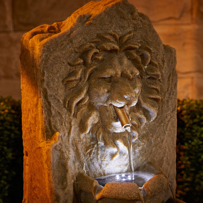 Leo Water Feature with Lights