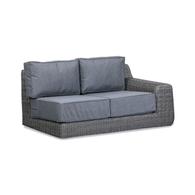 Luxor Rattan Lounging Left Handed Piece in Slate Grey