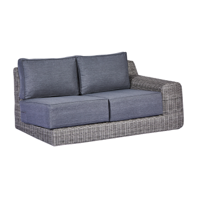 Luxor Rattan Lounging Left Handed Piece in White Wash