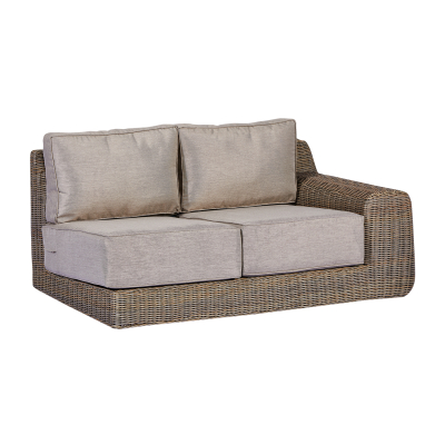 Luxor Rattan Lounging Left Handed Piece in Willow
