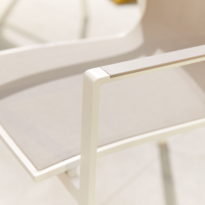 Milano Aluminium Dining Chair - Set of 4 in Chalk White