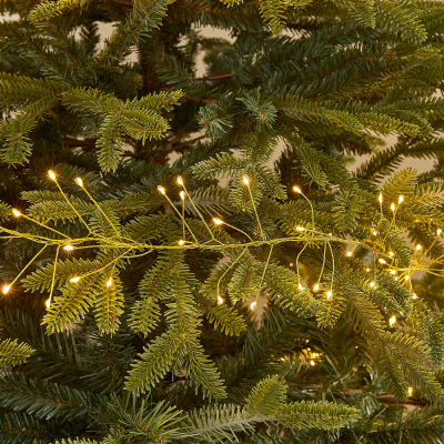 1500 LEDs Christmas Pin Wire Cluster Lights with Gold Wire in Warm White