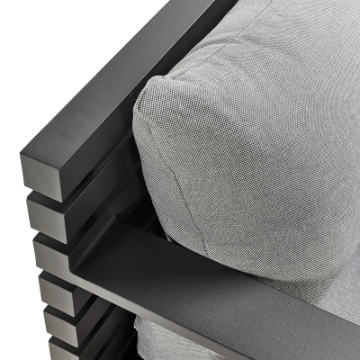 San Marino Aluminium Lounging 3 Seat Sofa in Graphite Grey