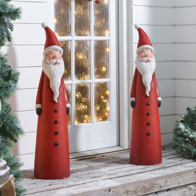 Large Mr Claus Christmas Santa Figure - Set of 2