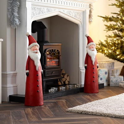 Small Mr Claus Christmas Santa Figure - Set of 2