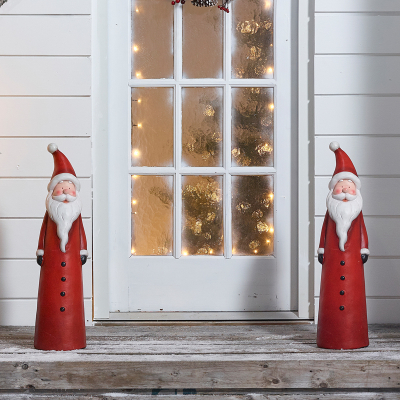Small Mr Claus Christmas Santa Figure - Set of 2