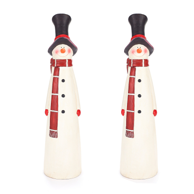 Large Mr Snow Christmas Snowman Figure - Set of 2