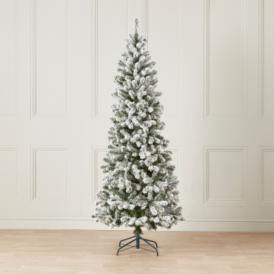 Slim Balsam Fir Green Flocked Christmas Tree - 6ft / 180cm