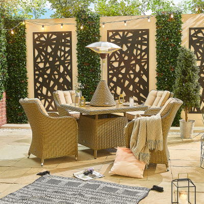 Table Rop Rattan Electric Patio Heater in Willow