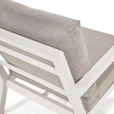 Vogue Aluminium Lounge Dining Armchair in Chalk White
