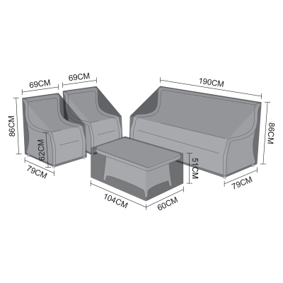 Winter Cover for High Back 3 Seater Sofa Set